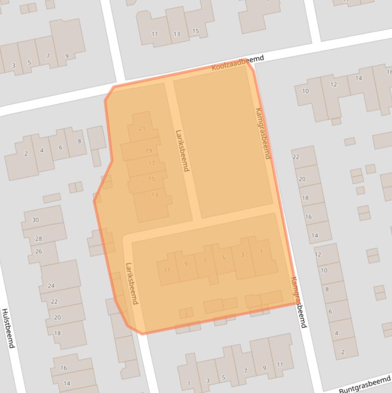 Kaart van postcodegebied 5551HC.