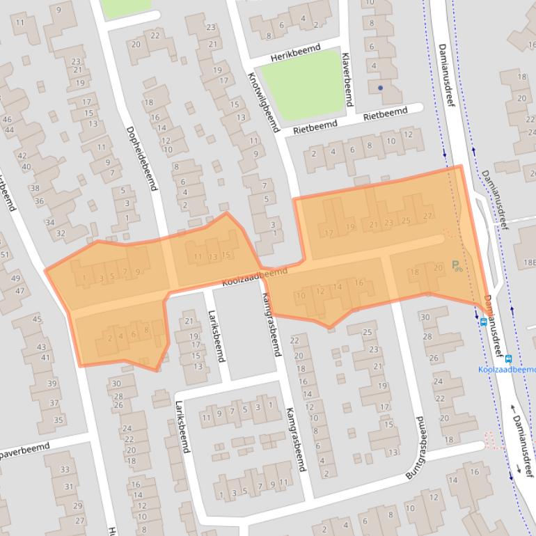 Kaart van postcodegebied 5551HD.