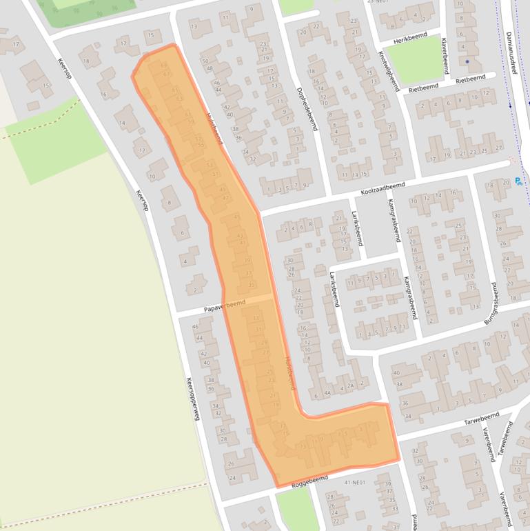 Kaart van postcodegebied 5551HP.