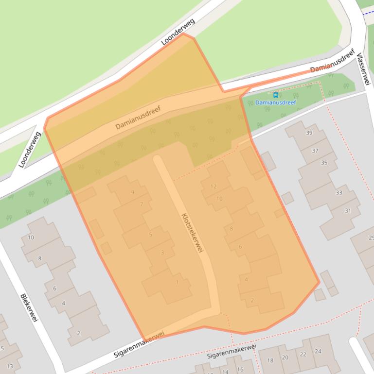 Kaart van postcodegebied 5551MZ.