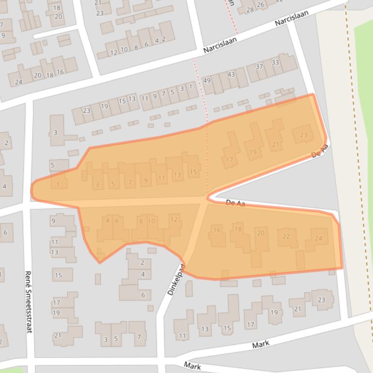 Kaart van postcodegebied 5551NK.