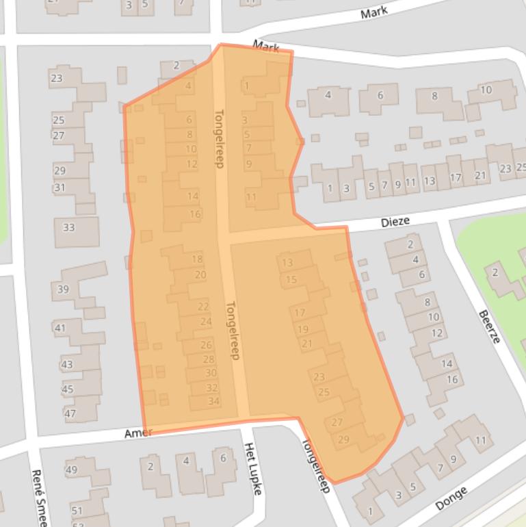 Kaart van postcodegebied 5551NN.