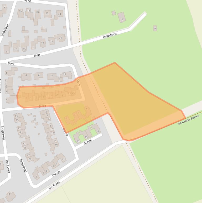 Kaart van postcodegebied 5551NP.