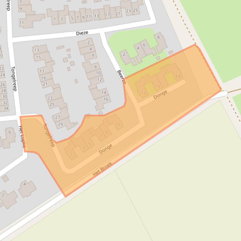 Kaart van postcodegebied 5551NS.