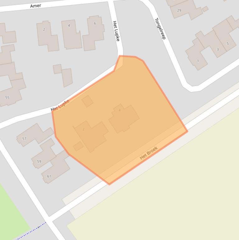 Kaart van postcodegebied 5551NV.