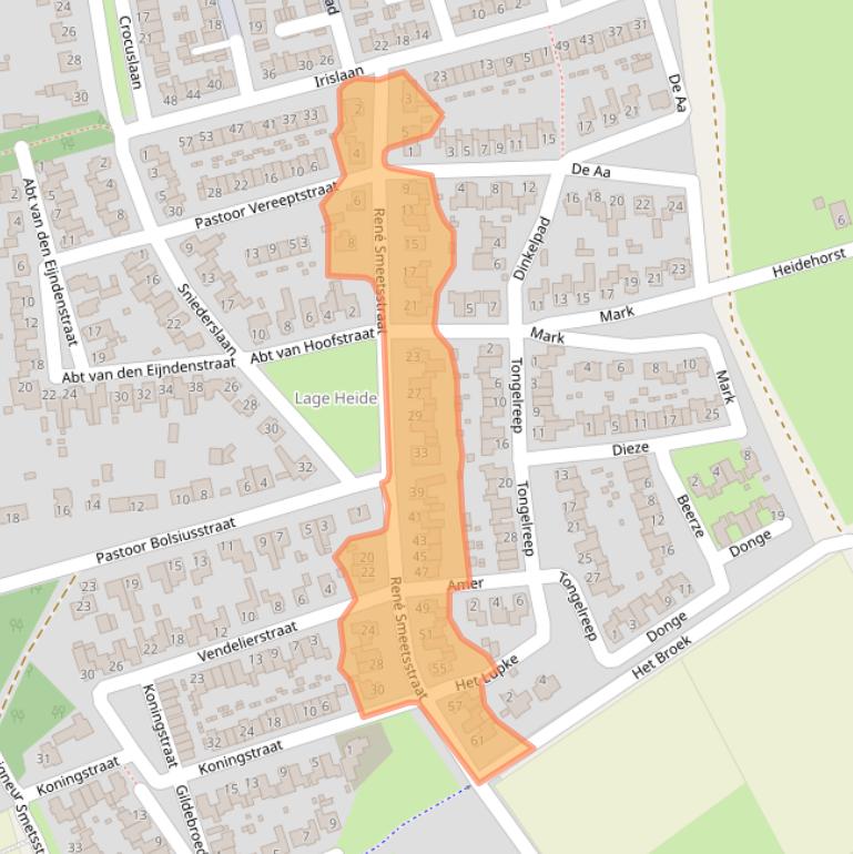 Kaart van postcodegebied 5551NW.
