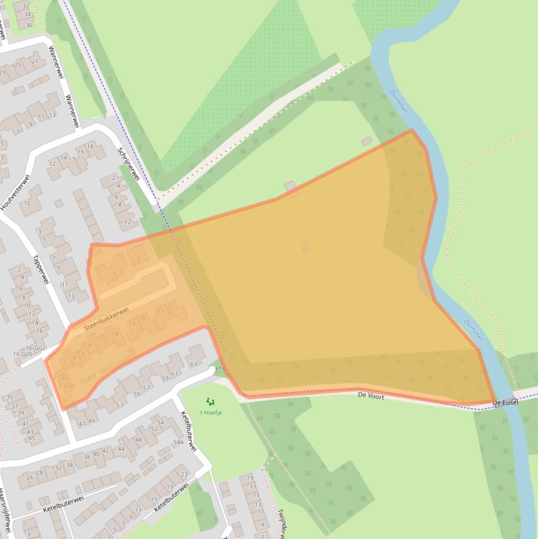 Kaart van postcodegebied 5551PH.