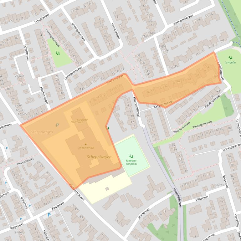 Kaart van postcodegebied 5551PN.