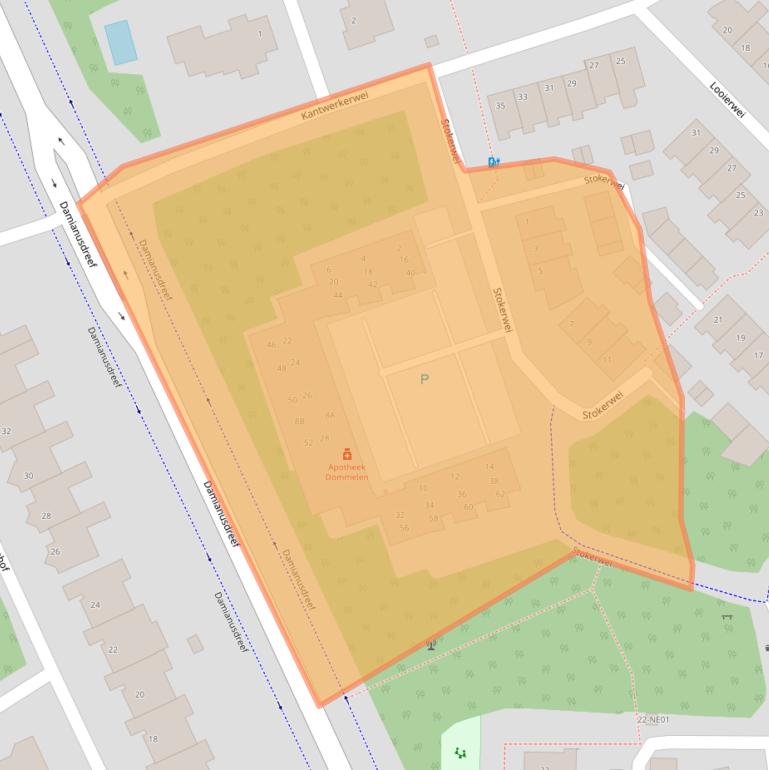 Kaart van postcodegebied 5551RL.