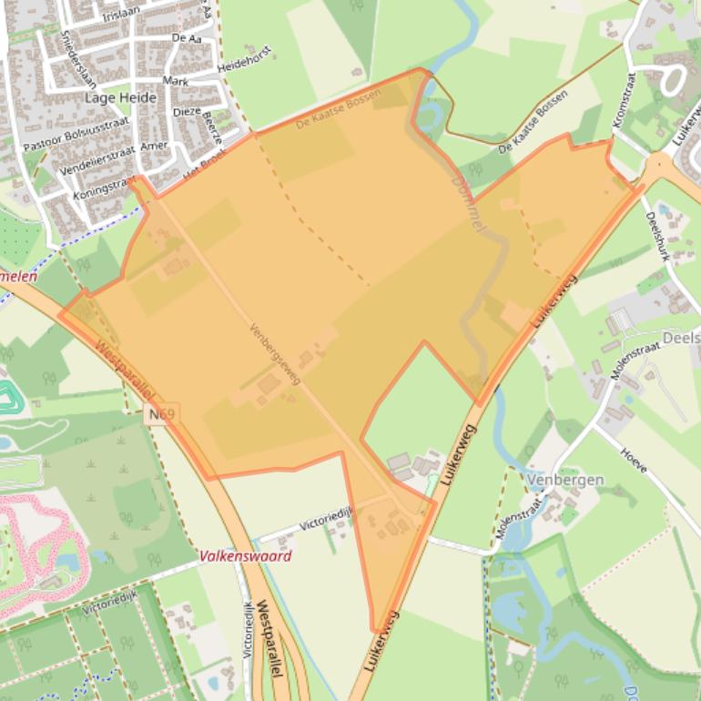 Kaart van postcodegebied 5551TJ.