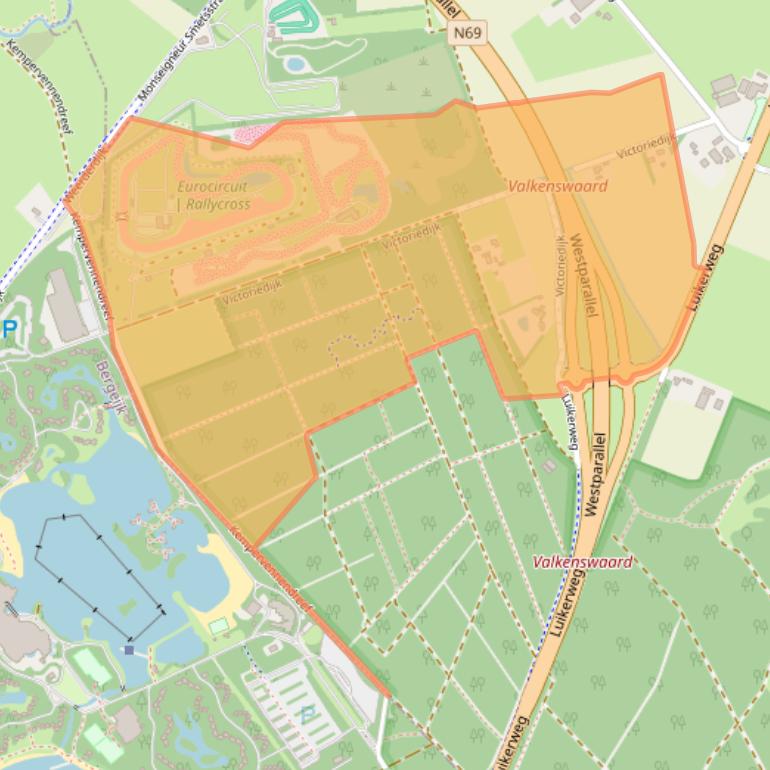 Kaart van postcodegebied 5551TK.