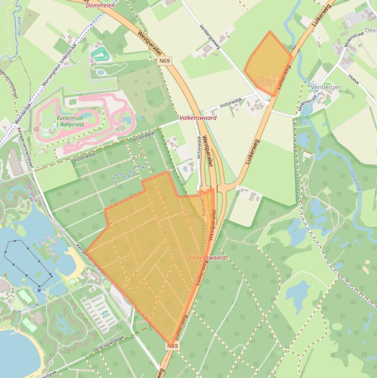 Kaart van postcodegebied 5551VA.