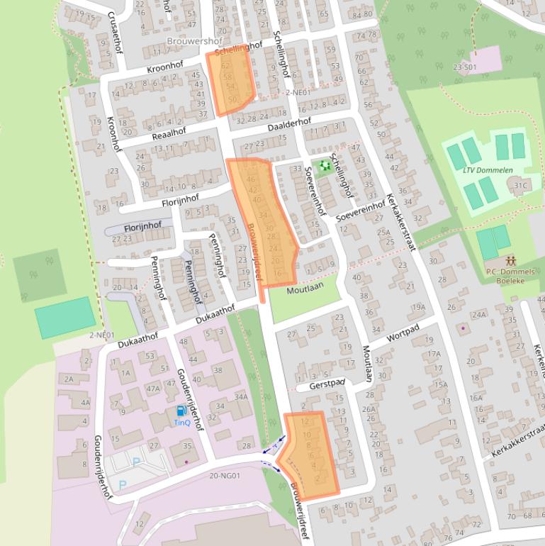 Kaart van postcodegebied 5551VB.