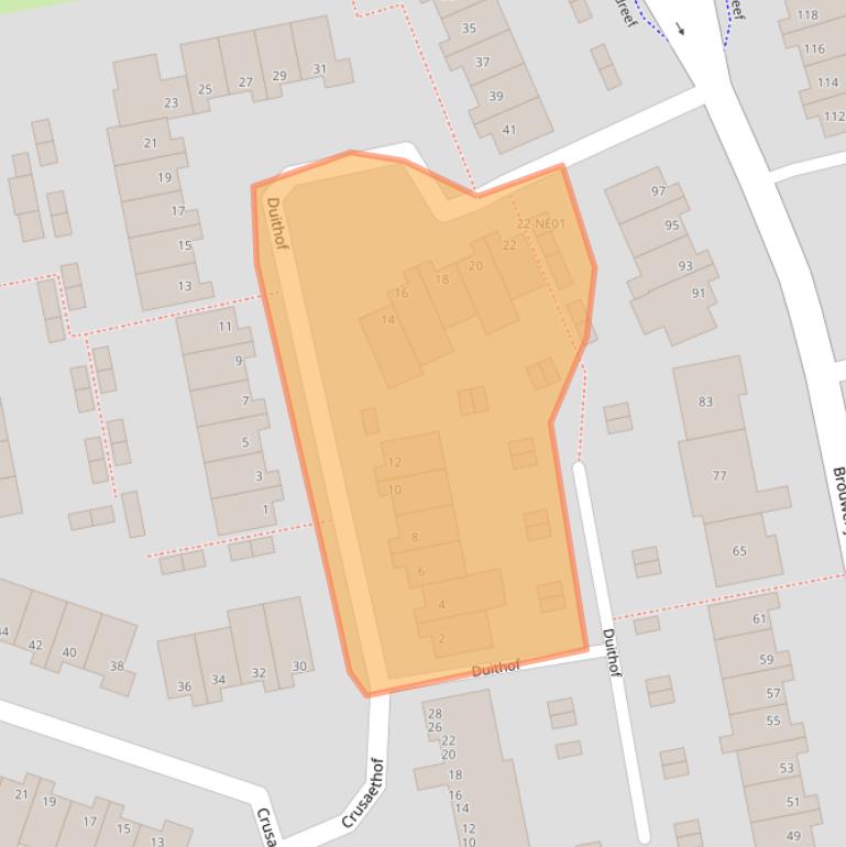 Kaart van postcodegebied 5551VZ.