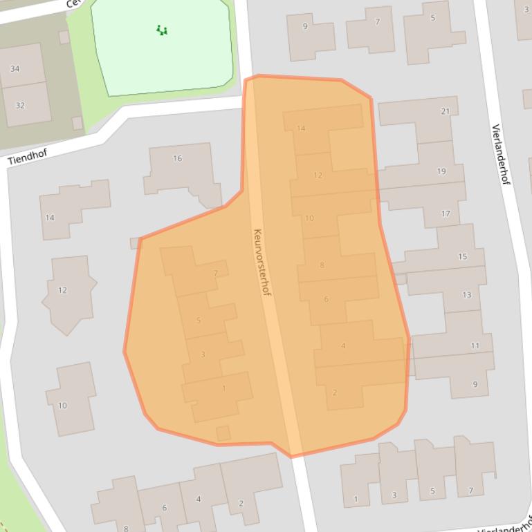 Kaart van postcodegebied 5551XB.