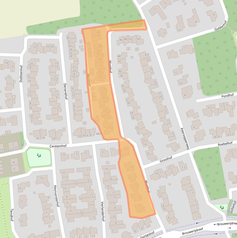 Kaart van postcodegebied 5551XG.