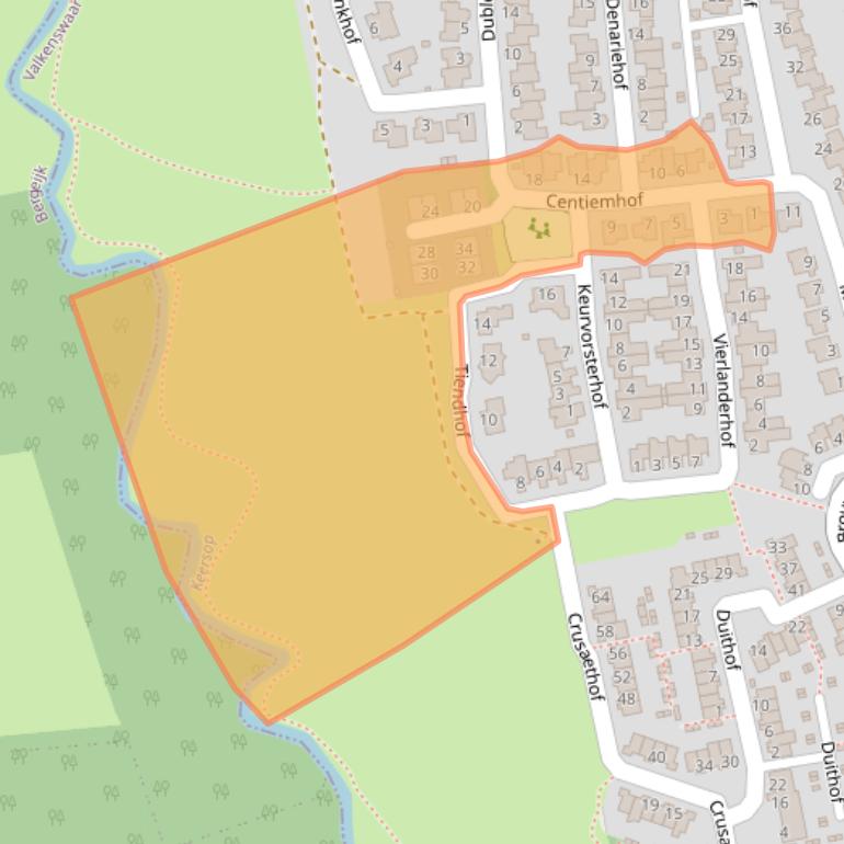 Kaart van postcodegebied 5551XV.