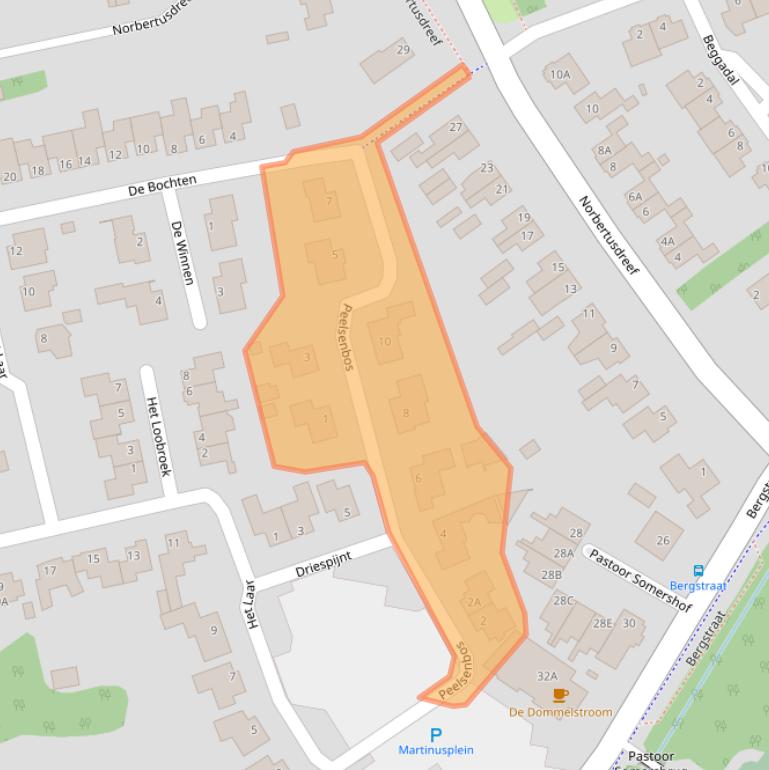 Kaart van postcodegebied 5551ZB.