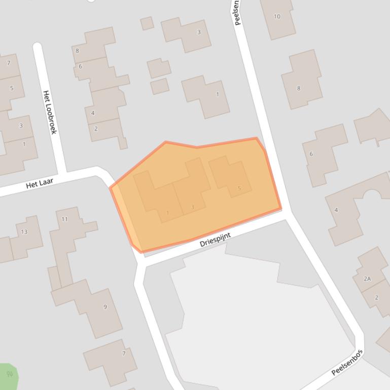 Kaart van postcodegebied 5551ZE.