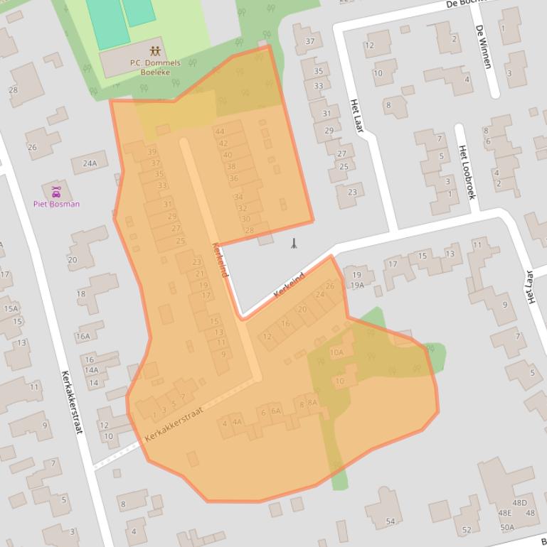 Kaart van postcodegebied 5551ZJ.