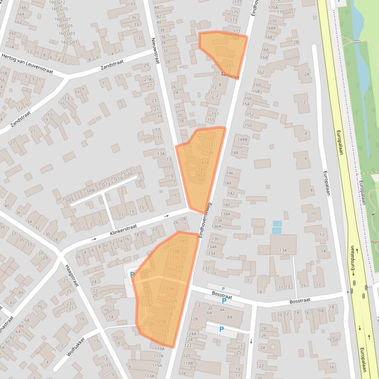 Kaart van postcodegebied 5552AB.