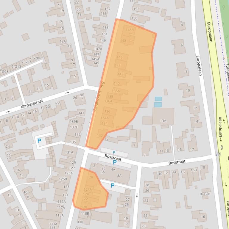 Kaart van postcodegebied 5552AE.