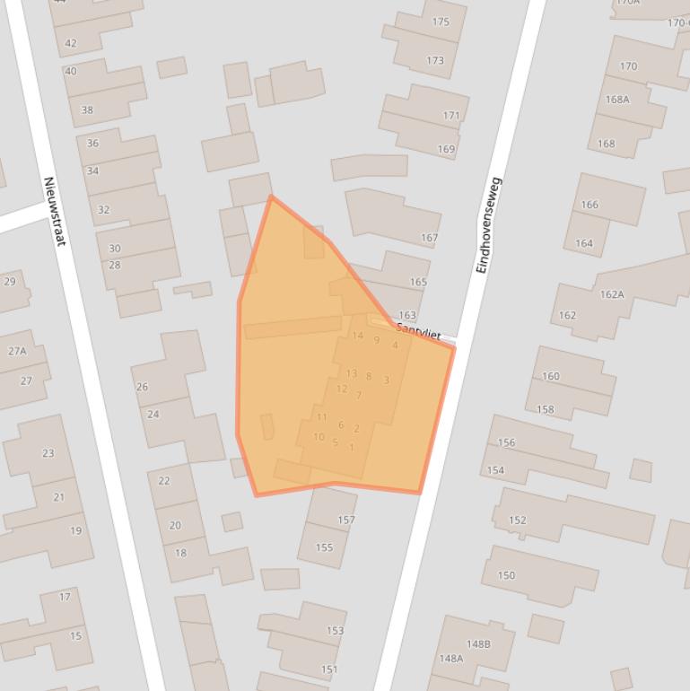 Kaart van postcodegebied 5552AH.