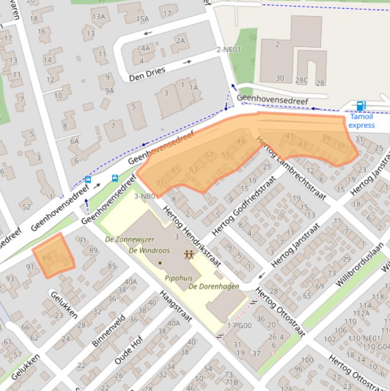 Kaart van postcodegebied 5552BB.