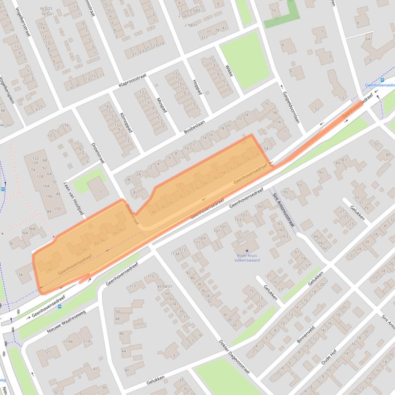 Kaart van postcodegebied 5552BE.