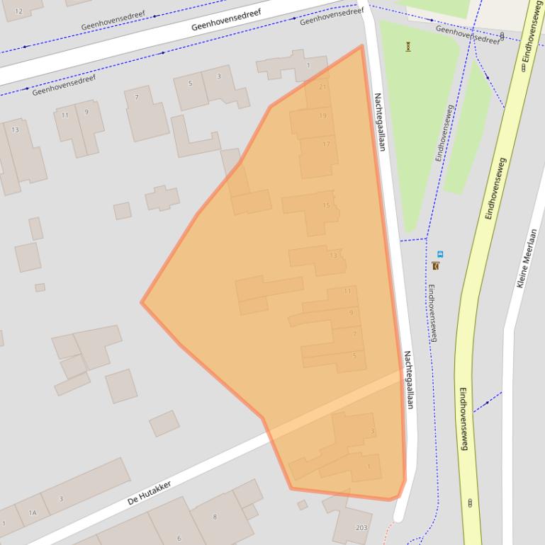 Kaart van postcodegebied 5552CA.