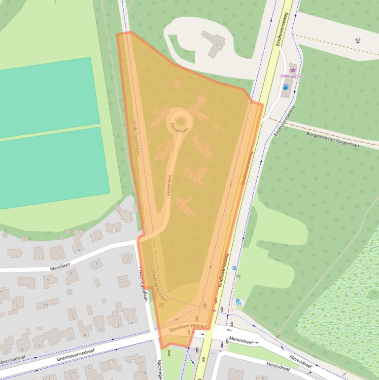 Kaart van postcodegebied 5552CB.