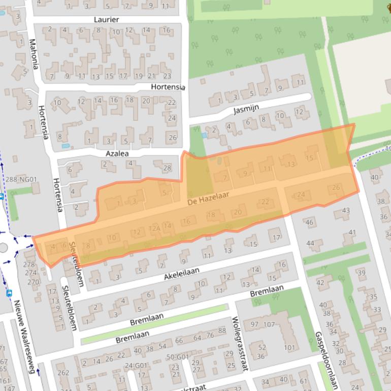Kaart van postcodegebied 5552EC.