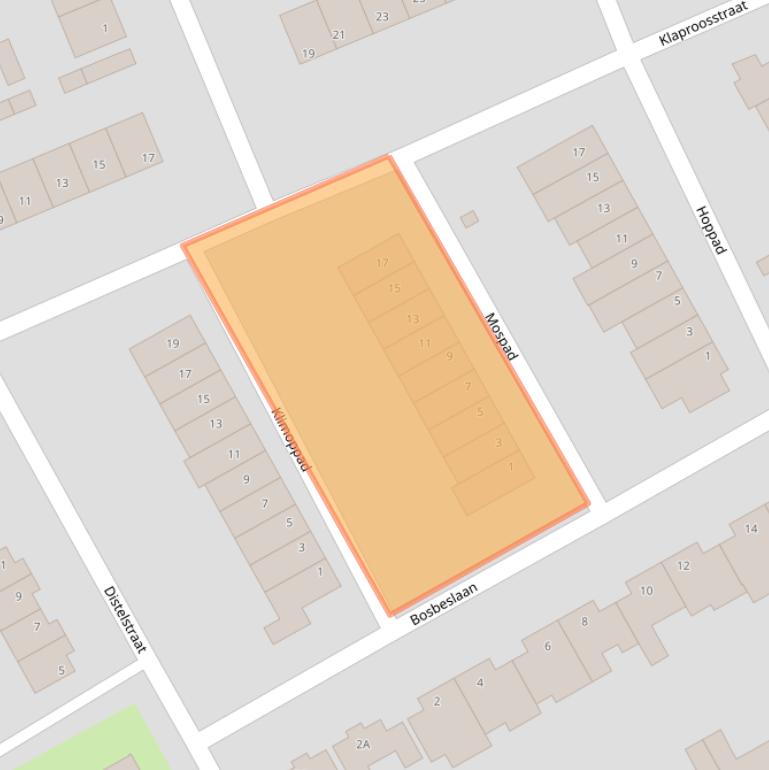 Kaart van postcodegebied 5552EW.