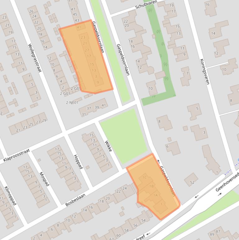 Kaart van postcodegebied 5552GA.