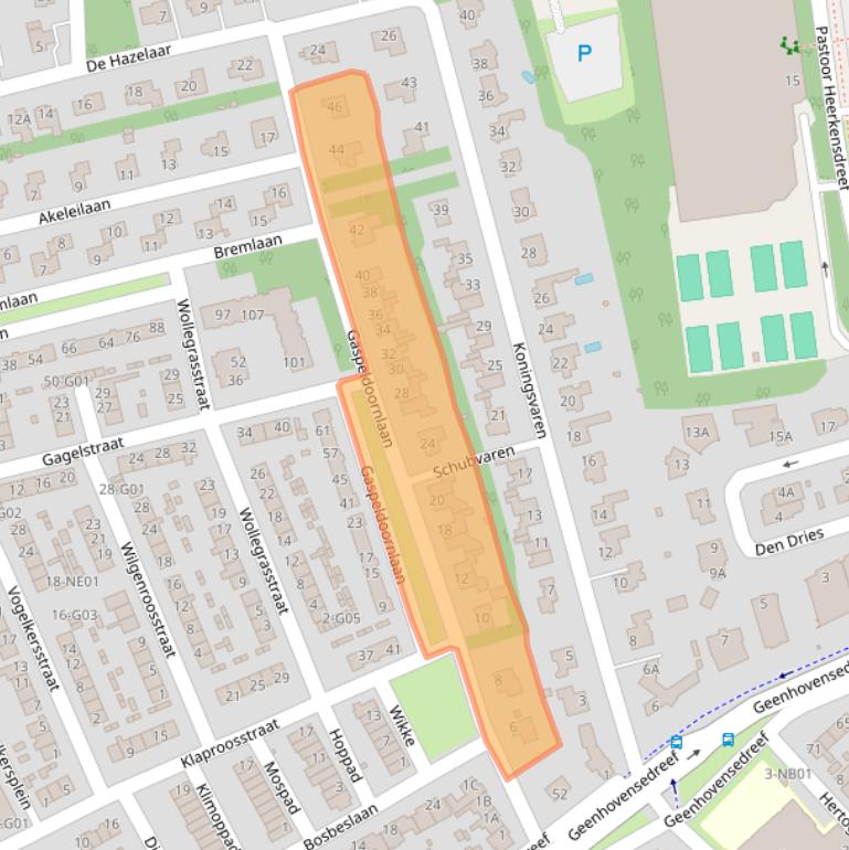 Kaart van postcodegebied 5552GC.