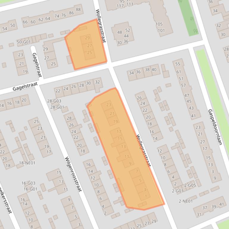 Kaart van postcodegebied 5552GD.