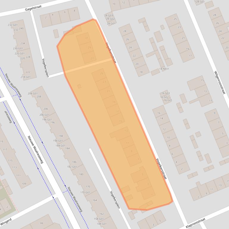 Kaart van postcodegebied 5552GJ.