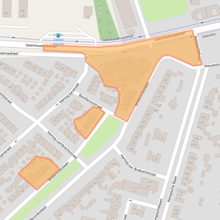 Kaart van postcodegebied 5552HC.