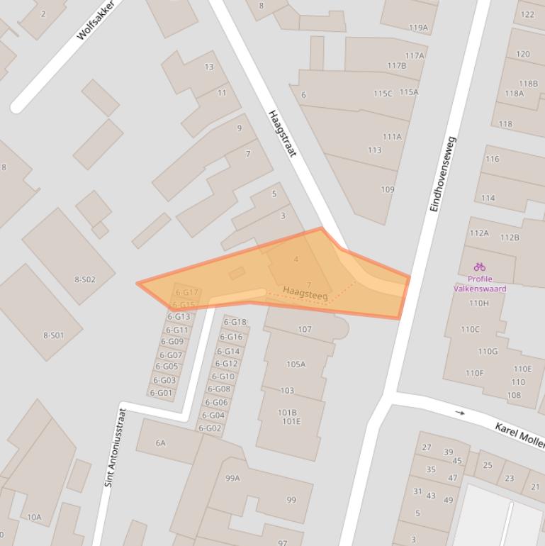 Kaart van postcodegebied 5552HW.