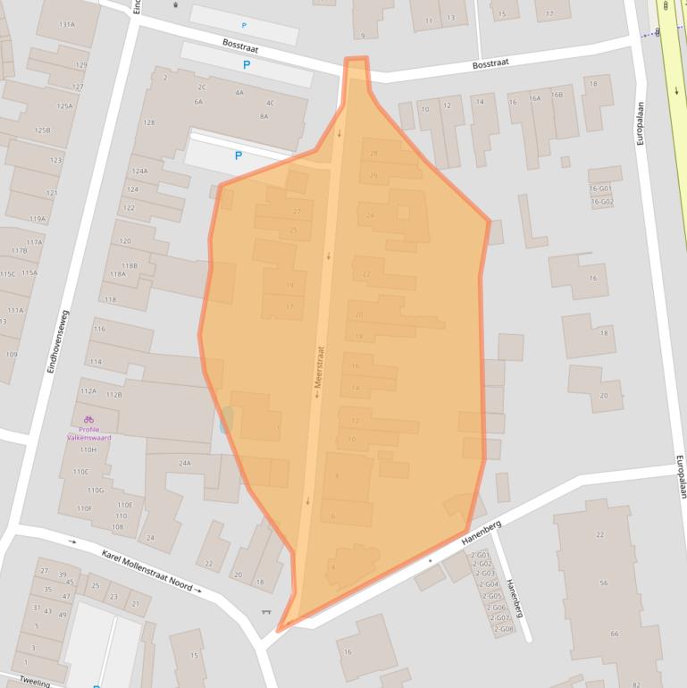 Kaart van postcodegebied 5552JE.