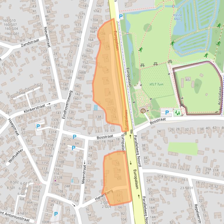 Kaart van postcodegebied 5552JJ.