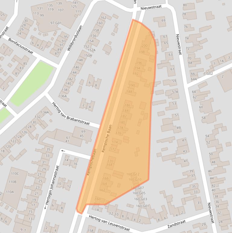 Kaart van postcodegebied 5552KE.