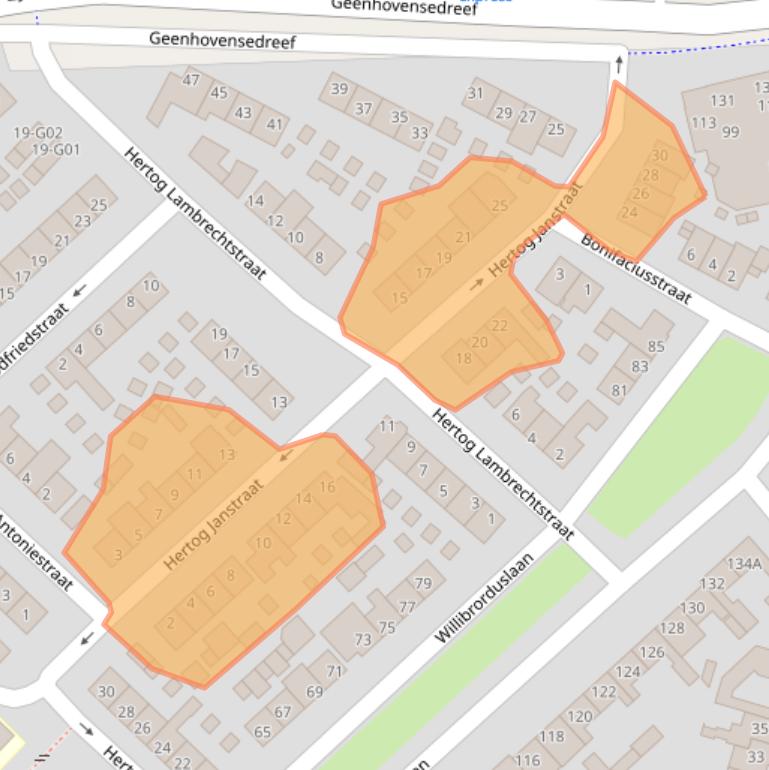 Kaart van postcodegebied 5552KJ.