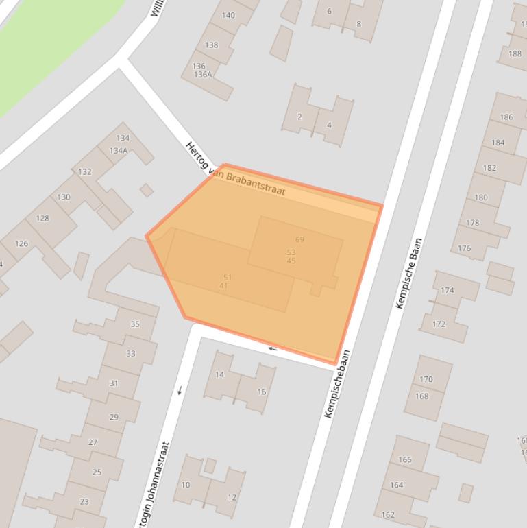 Kaart van postcodegebied 5552KS.