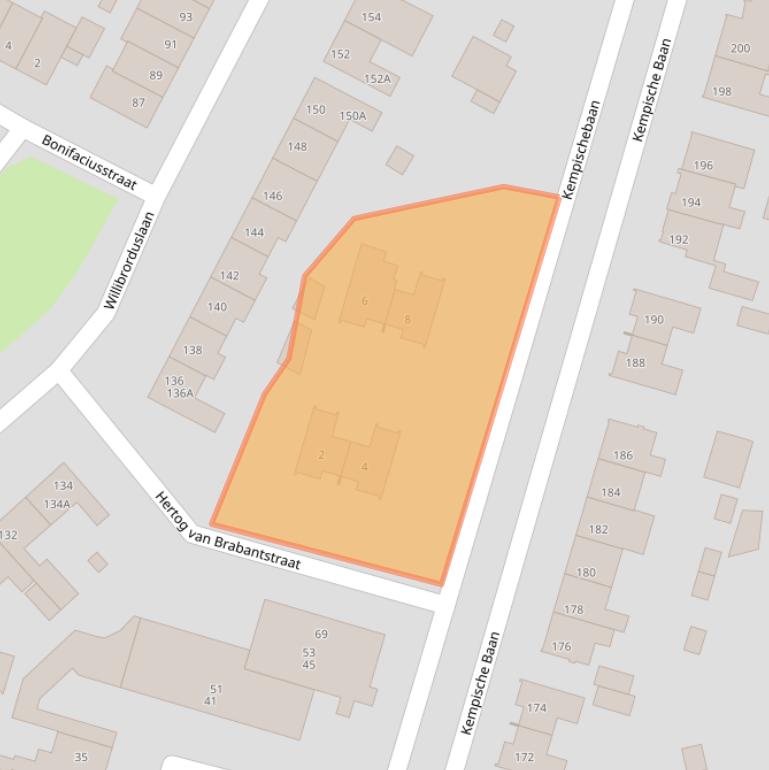 Kaart van postcodegebied 5552KV.