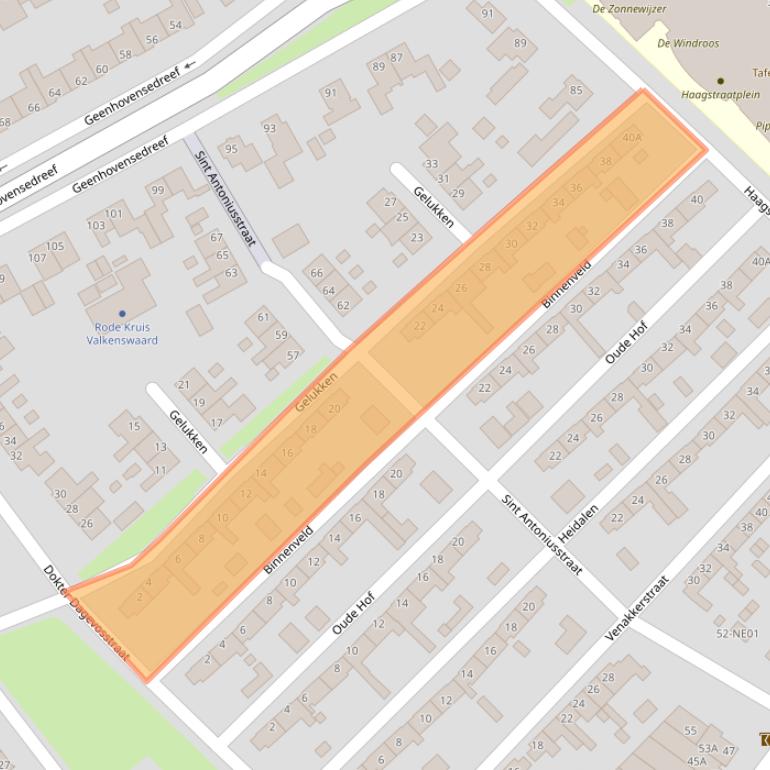 Kaart van postcodegebied 5552LE.