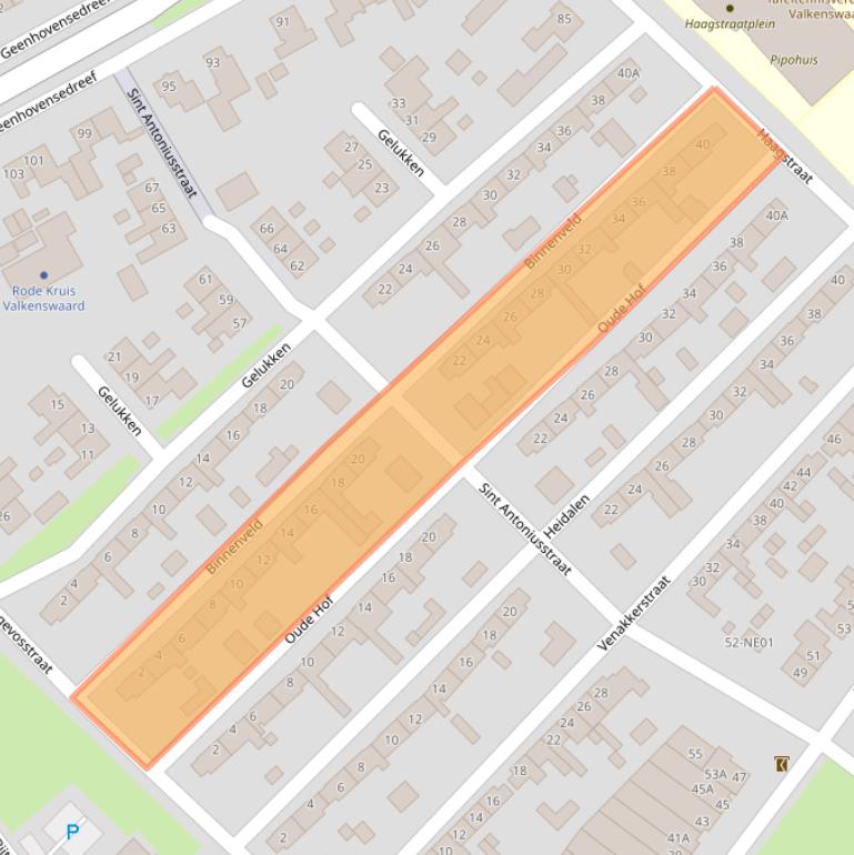 Kaart van postcodegebied 5552LG.