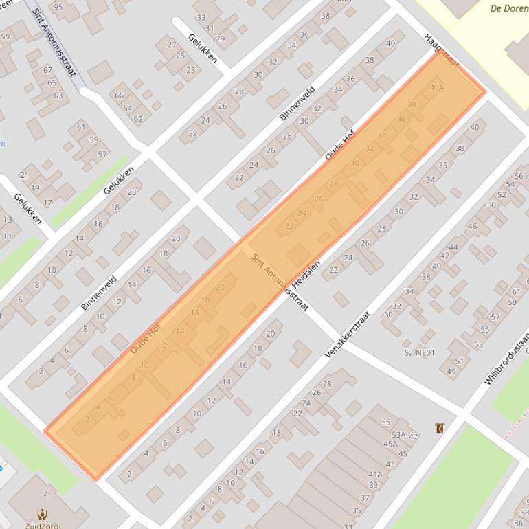 Kaart van postcodegebied 5552LH.