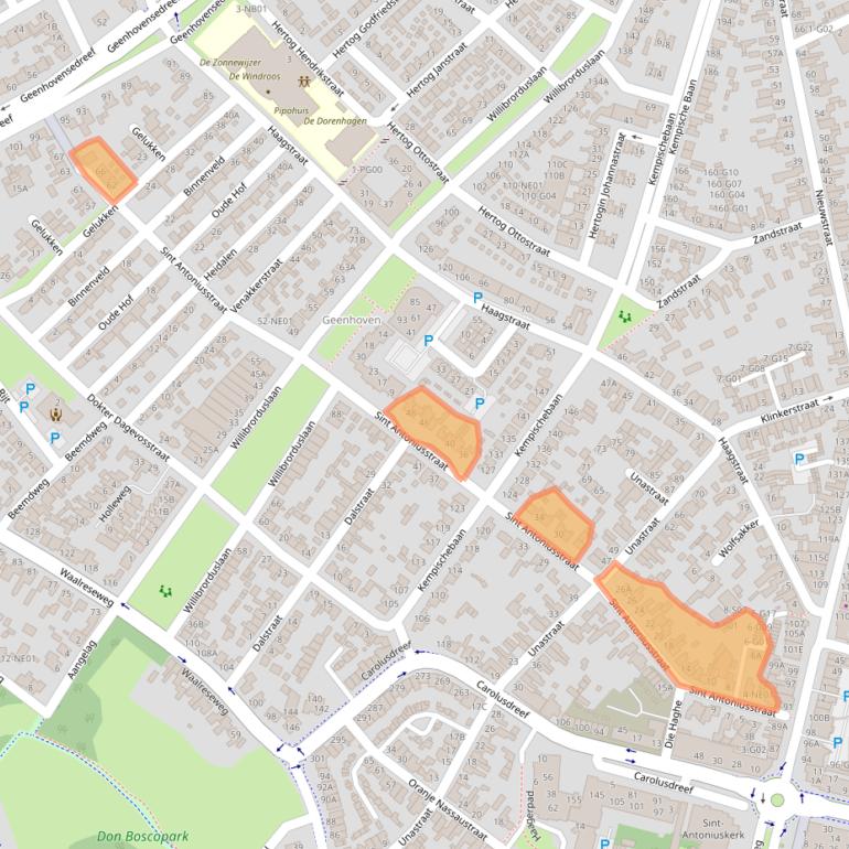 Kaart van postcodegebied 5552LP.