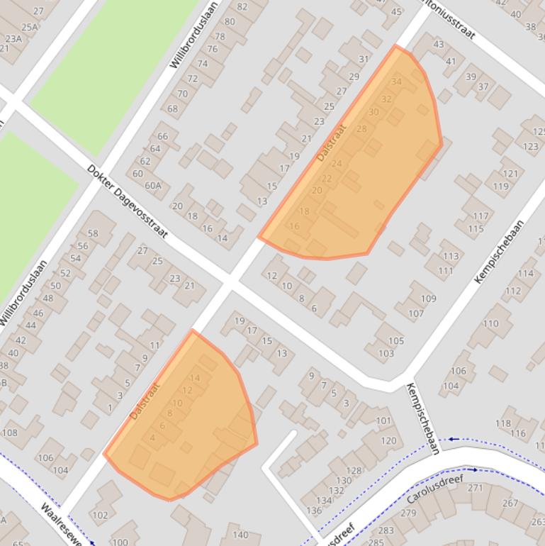 Kaart van postcodegebied 5552LS.